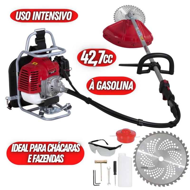 Roçadeira Costal Kawashima KW4300C 43cc Ideal Para Uso em Rodovias